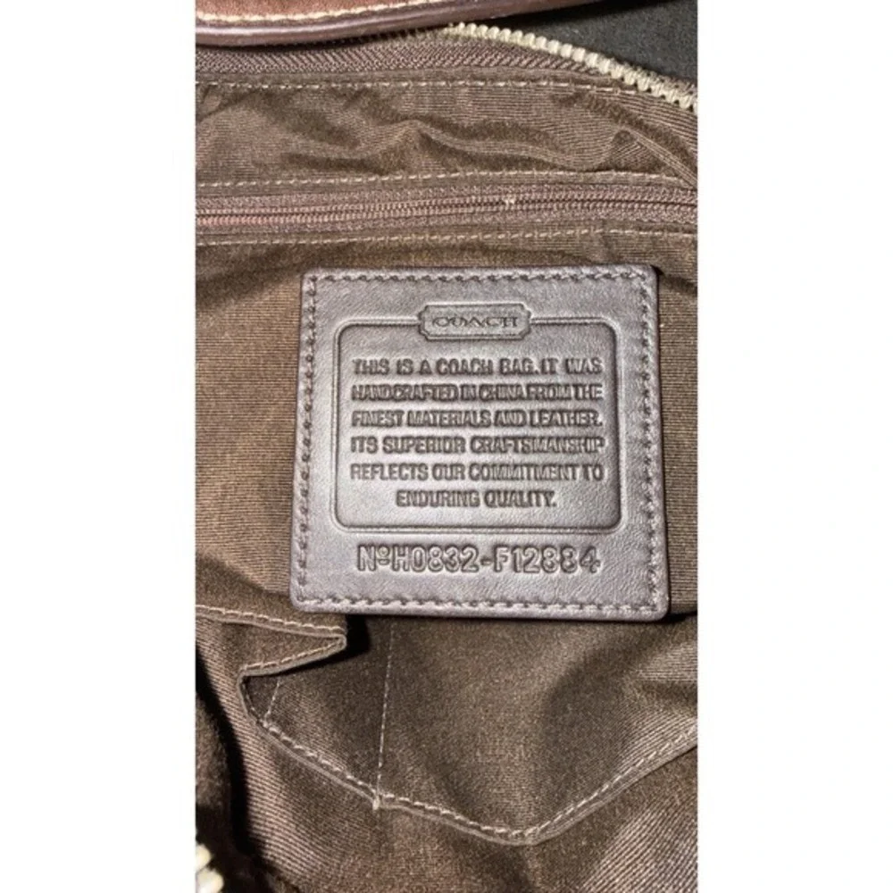 Coach Red And Brown Hobo vintage Y2K Signature C‎ Jacquard